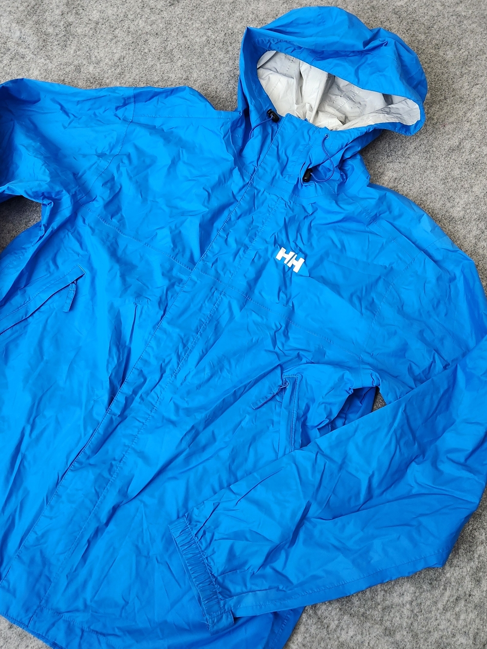 Helly Hansen Loke Rain Jacket Men's M Blue Packable Outdoors Hiking Camping Ski